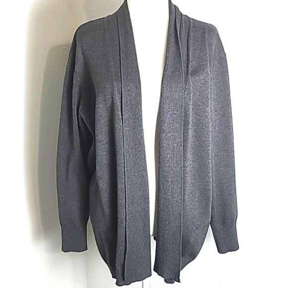 Faded Glory Gray Cardigan Sweater, Size 3X, 22/24W - Picture 1 of 8